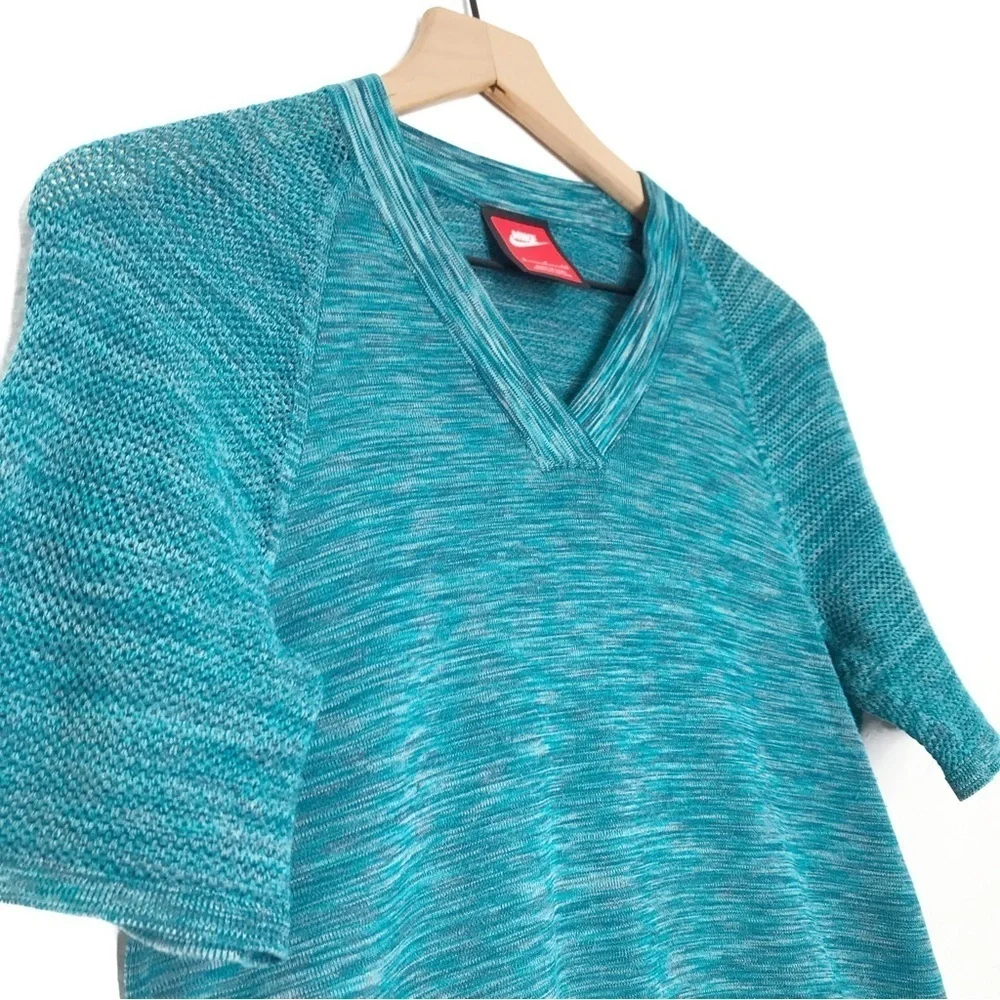 NIKE Tech Flyknit Perforated Short Sleeve Shirt Top S